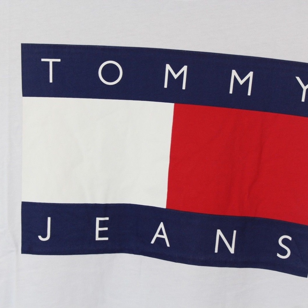 New Tommy Hilfiger Spell Out Flag Logo Shirt White - Picture 2 of 6